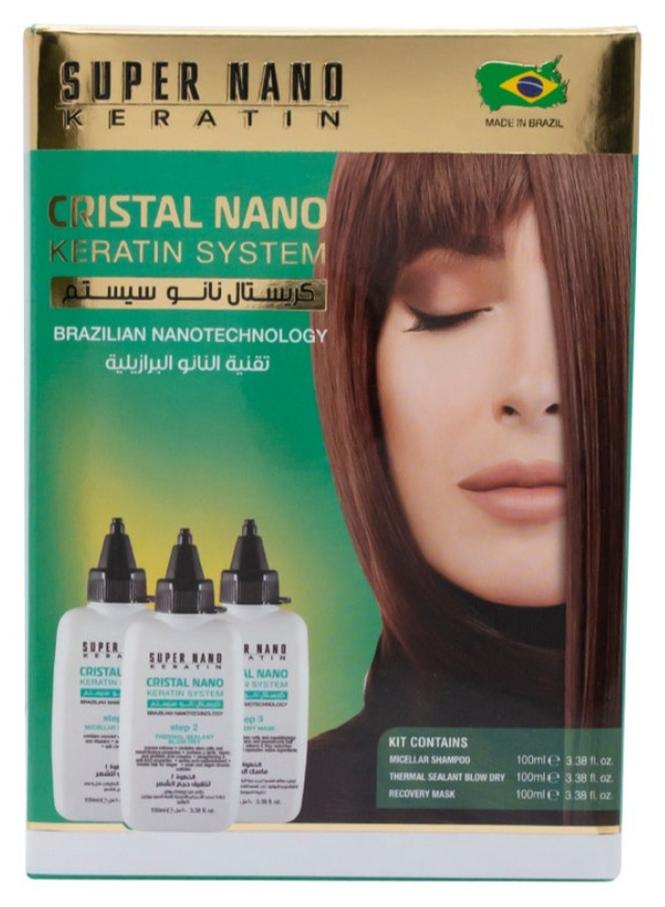 Super Nano Keratin Cristal Brazilian Kit 3X100 Ml